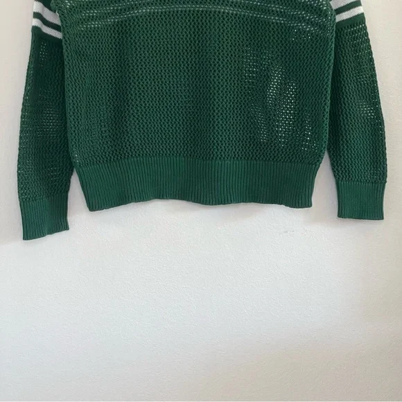 27 Miles Malibu Après Golf Pullover Mesh Stitch Cotton Knit Sweater Green Medium - Picture 9 of 16